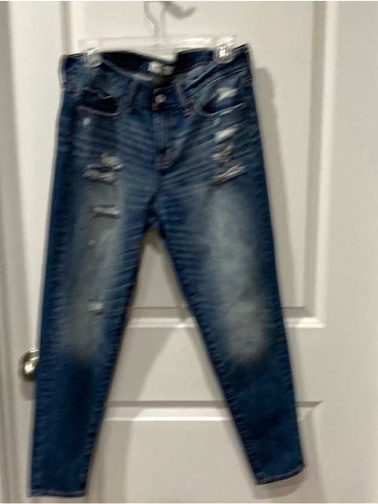 Abercrombie & Fitch Denim - Abercrombie & Fitch Distressed Medium Blue Slim Straight Jeans